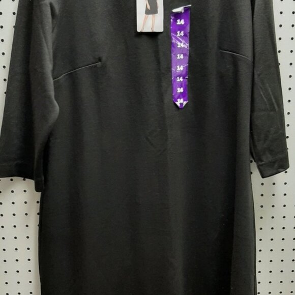 NEW 8 Rachel Roy Dress Medium Black Fall 3/4 Length Sleeve Round Neckline Formal - Picture 8 of 10